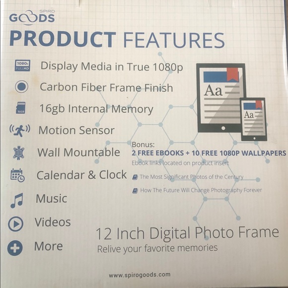 Spiro Goods 12 Inch Digital Photo Frame - Picture 3 of 4